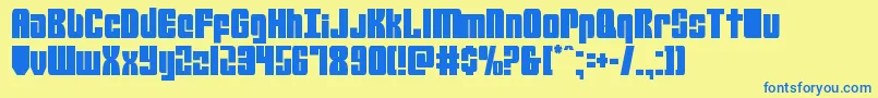 Шрифт mobileinfantrycond – синие шрифты на жёлтом фоне
