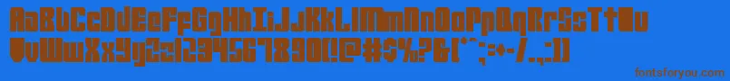 mobileinfantrycond Font – Brown Fonts on Blue Background