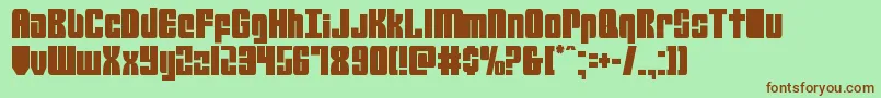 Шрифт mobileinfantrycond – коричневые шрифты на зелёном фоне