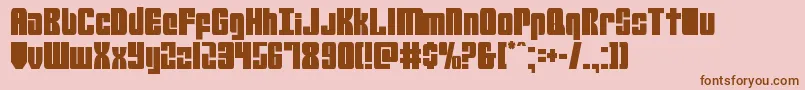 mobileinfantrycond-fontti – ruskeat fontit vaaleanpunaisella taustalla