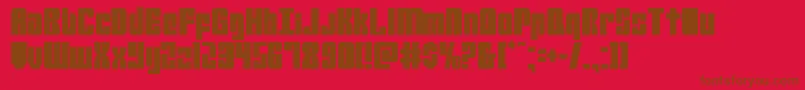 Czcionka mobileinfantrycond – brązowe czcionki na czerwonym tle