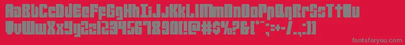 フォントmobileinfantrycond – 赤い背景に灰色の文字