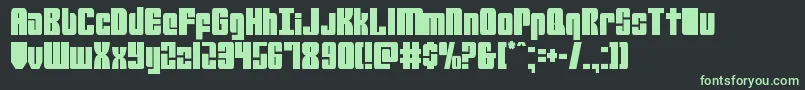 mobileinfantrycond Font – Green Fonts on Black Background