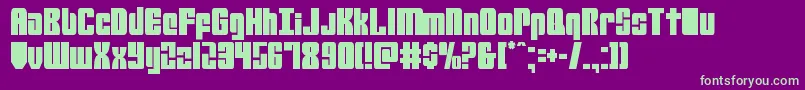 mobileinfantrycond Font – Green Fonts on Purple Background