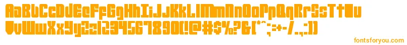 mobileinfantrycond-Schriftart – Orangefarbene Schriften auf weißem Hintergrund