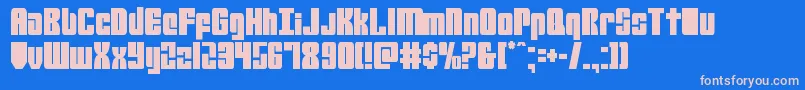 フォントmobileinfantrycond – ピンクの文字、青い背景
