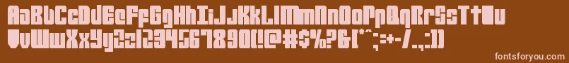 mobileinfantrycond-fontti – vaaleanpunaiset fontit ruskealla taustalla
