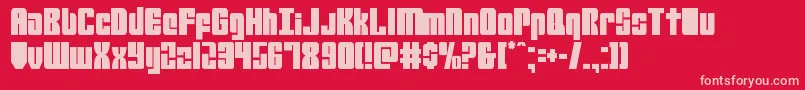 mobileinfantrycond-fontti – vaaleanpunaiset fontit punaisella taustalla