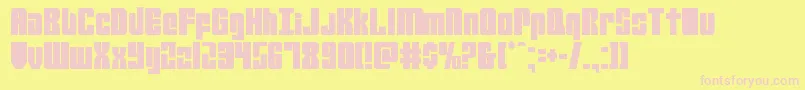 mobileinfantrycond Font – Pink Fonts on Yellow Background