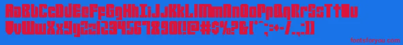 mobileinfantrycond Font – Red Fonts on Blue Background