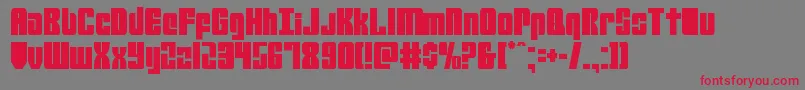 mobileinfantrycond Font – Red Fonts on Gray Background