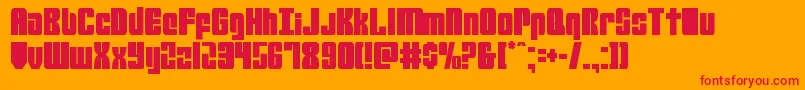 mobileinfantrycond Font – Red Fonts on Orange Background