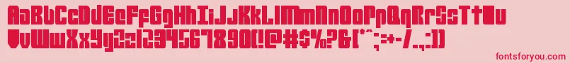 mobileinfantrycond Font – Red Fonts on Pink Background