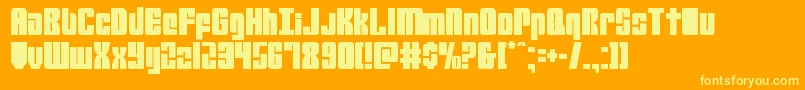 mobileinfantrycond Font – Yellow Fonts on Orange Background