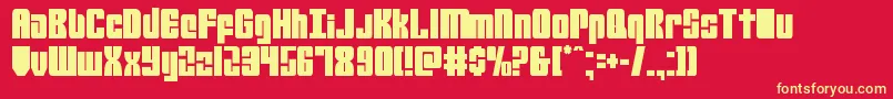 mobileinfantrycond Font – Yellow Fonts on Red Background