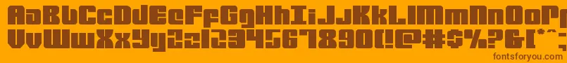 mobileinfantryexpand Font – Brown Fonts on Orange Background