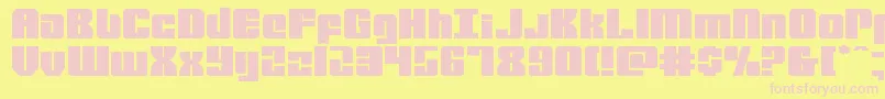 mobileinfantryexpand-Schriftart – Rosa Schriften auf gelbem Hintergrund