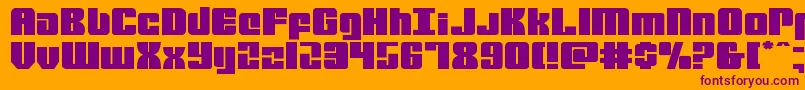 mobileinfantryexpand Font – Purple Fonts on Orange Background