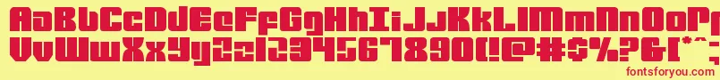 mobileinfantryexpand Font – Red Fonts on Yellow Background