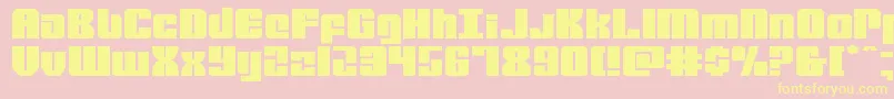 mobileinfantryexpand Font – Yellow Fonts on Pink Background