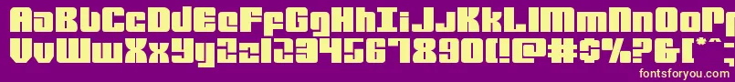 mobileinfantryexpand Font – Yellow Fonts on Purple Background