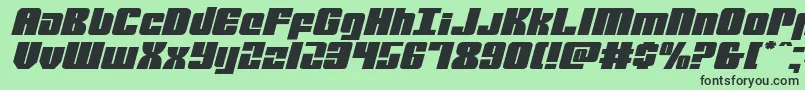 フォントmobileinfantryexpandital – 緑の背景に黒い文字