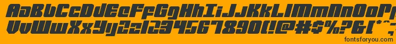mobileinfantryexpandital-Schriftart – Schwarze Schriften auf orangefarbenem Hintergrund
