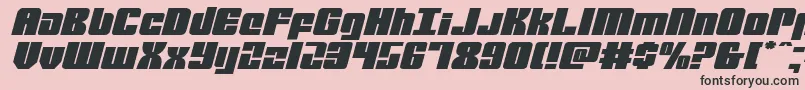 フォントmobileinfantryexpandital – ピンクの背景に黒い文字