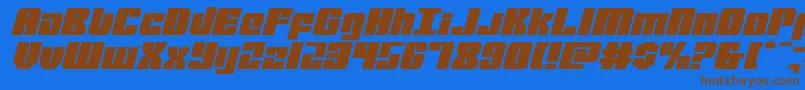 Шрифт mobileinfantryexpandital – коричневые шрифты на синем фоне