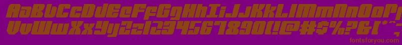 フォントmobileinfantryexpandital – 紫色の背景に茶色のフォント