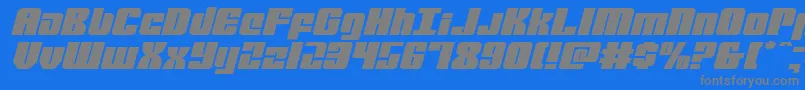 mobileinfantryexpandital Font – Gray Fonts on Blue Background
