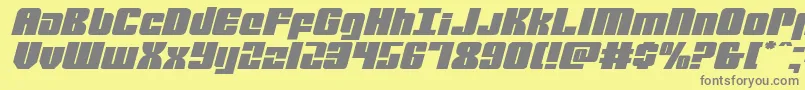 mobileinfantryexpandital-Schriftart – Graue Schriften auf gelbem Hintergrund