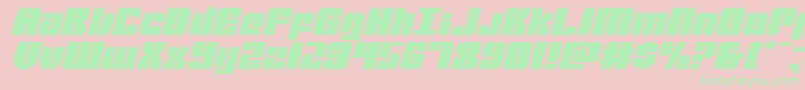 mobileinfantryexpandital Font – Green Fonts on Pink Background