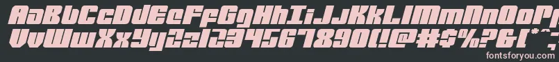 mobileinfantryexpandital-fontti – vaaleanpunaiset fontit mustalla taustalla