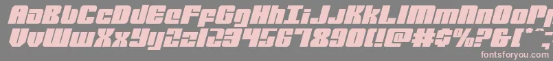 mobileinfantryexpandital-fontti – vaaleanpunaiset fontit harmaalla taustalla