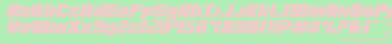 Шрифт mobileinfantryexpandital – розовые шрифты на зелёном фоне