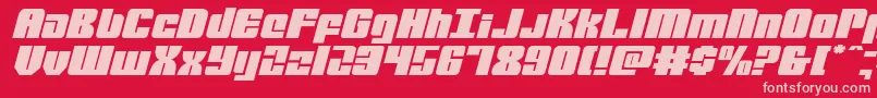 Шрифт mobileinfantryexpandital – розовые шрифты на красном фоне
