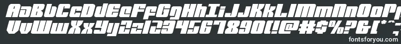 mobileinfantryexpandital Font – White Fonts on Black Background