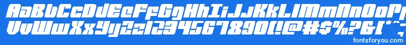 Шрифт mobileinfantryexpandital – белые шрифты на синем фоне