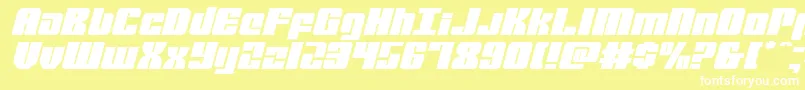 Шрифт mobileinfantryexpandital – белые шрифты на жёлтом фоне