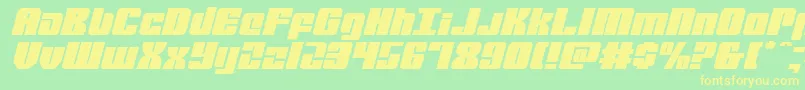 mobileinfantryexpandital Font – Yellow Fonts on Green Background