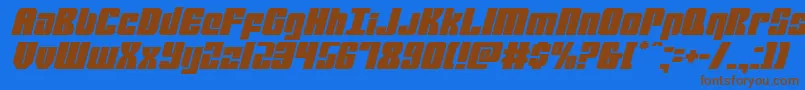 mobileinfantryital Font – Brown Fonts on Blue Background