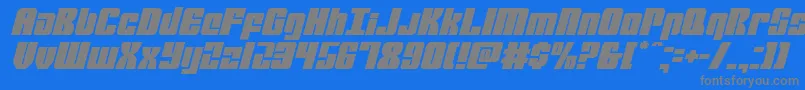 mobileinfantryital-Schriftart – Graue Schriften auf blauem Hintergrund