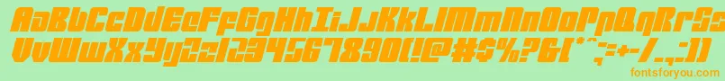 mobileinfantryital Font – Orange Fonts on Green Background