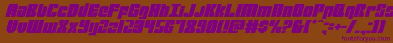 mobileinfantryital Font – Purple Fonts on Brown Background