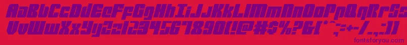 mobileinfantryital Font – Purple Fonts on Red Background