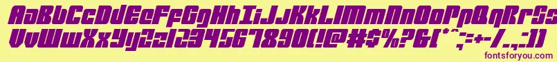 mobileinfantryital Font – Purple Fonts on Yellow Background