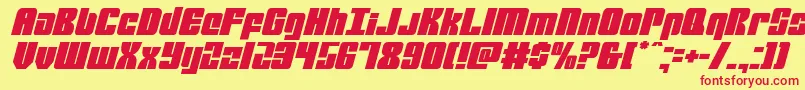 mobileinfantryital Font – Red Fonts on Yellow Background