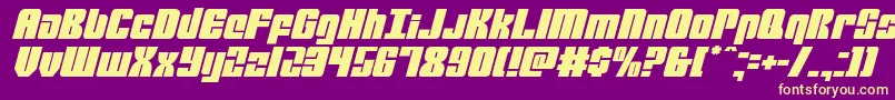 mobileinfantryital Font – Yellow Fonts on Purple Background