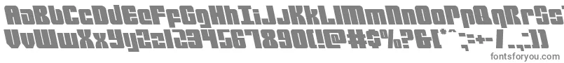 mobileinfantryleft-fontti – harmaat kirjasimet valkoisella taustalla